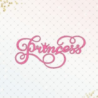 Надпись Princess с завитками