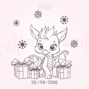 (EF109) Дракончик с подарками